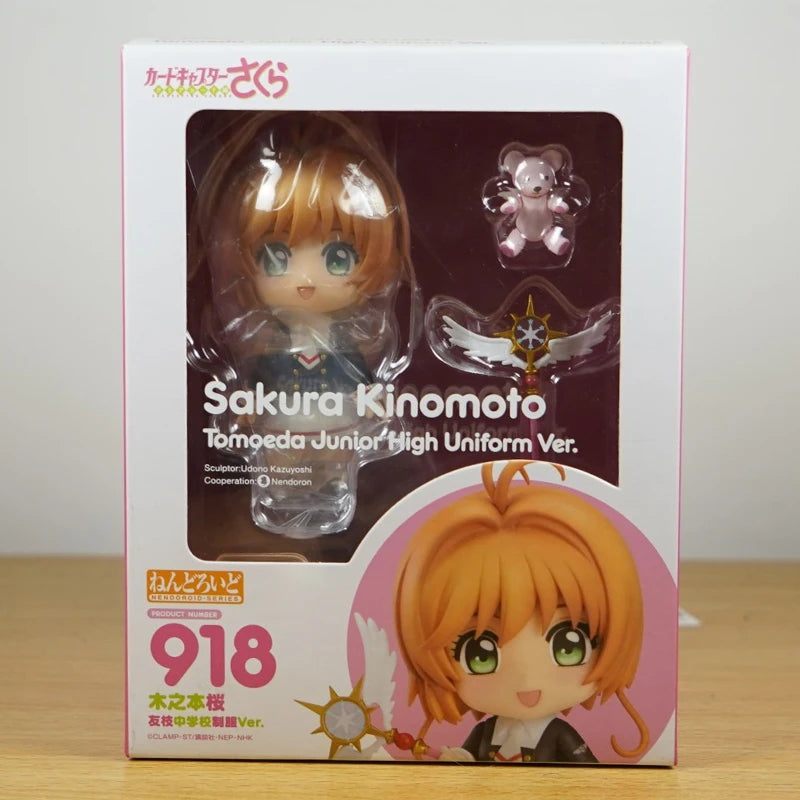 19cm Cardcaptor Sakura Sakura Kinomoto Anime Girl Figure #918 Card Captor Sakura Kerberos/Kero-chan Action Figure Model Doll Toy