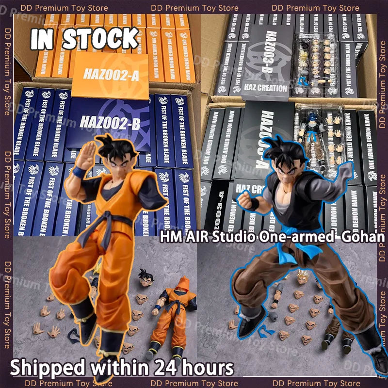In Stock HM AIR Studio Toys One-armed Son Gohan Action Figure Dragon Ball HA Gohan Anime Figurine HAZ002 HAZ003 Model Toys Gifts
