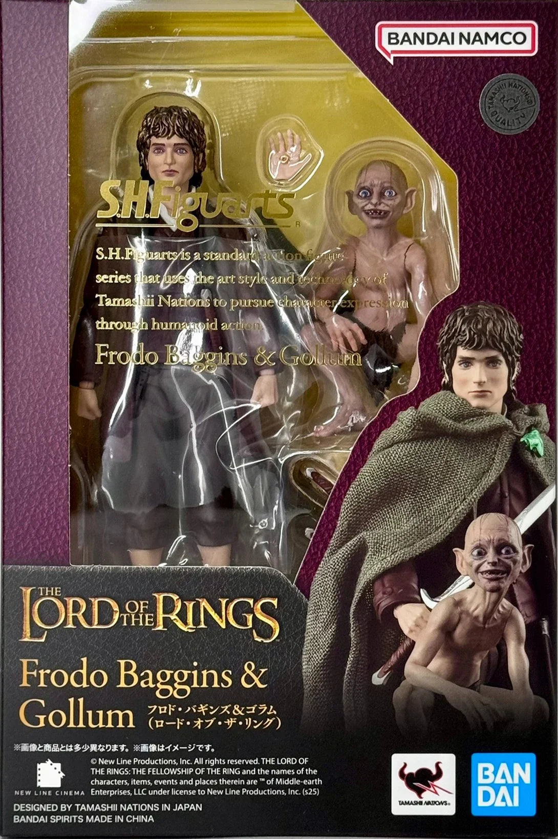 In Stock BANDAI S.H.F The Lord of the Rings Aragorn Frodo Baggins & Gollum Figure Finished Model kit Anime full Action Toy Gift