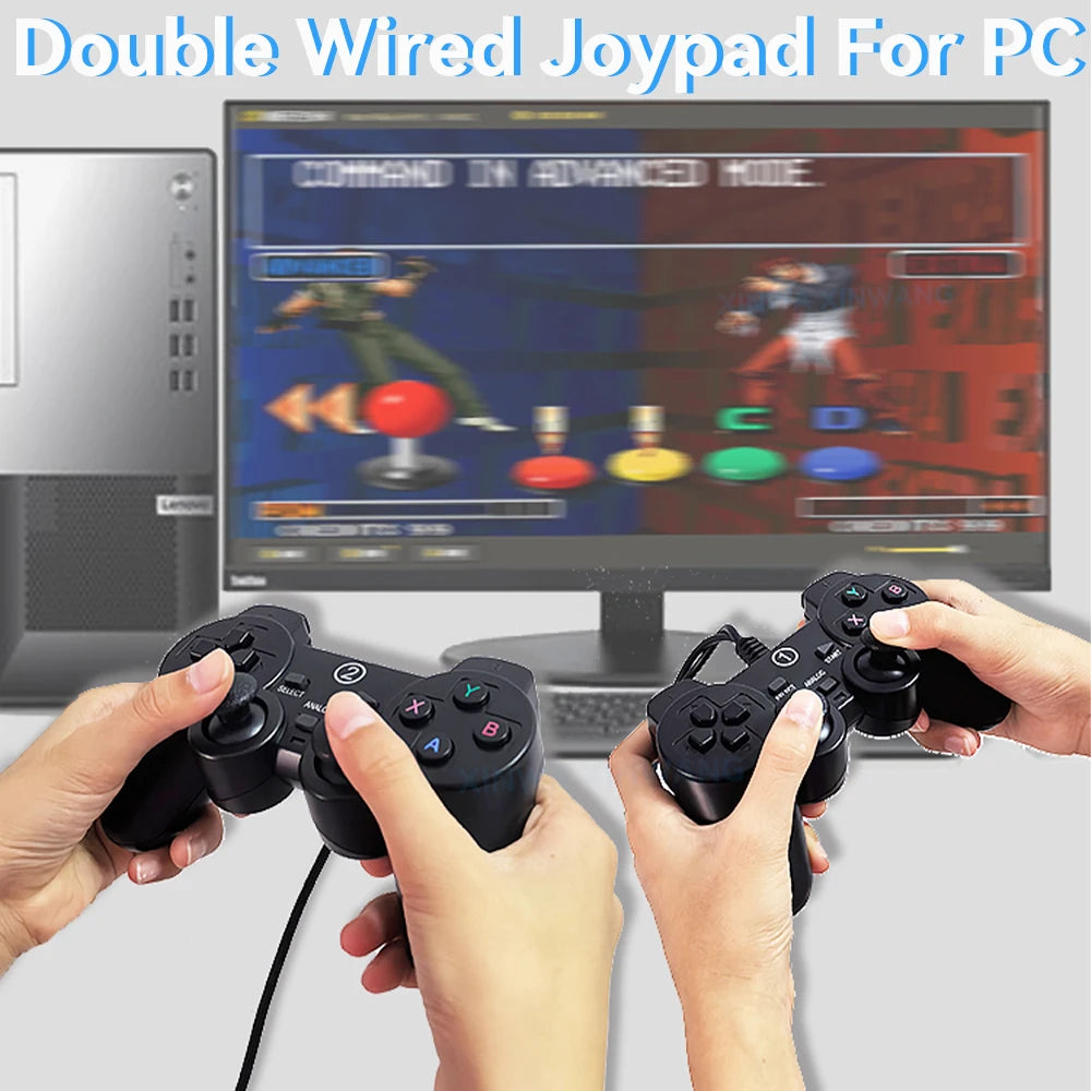2 Player Gamepad Joypad USB Joystick Wired Usb To Pc Controller For Winxp/win7/win8/win10 Computer Laptop Pandora Arcade Game