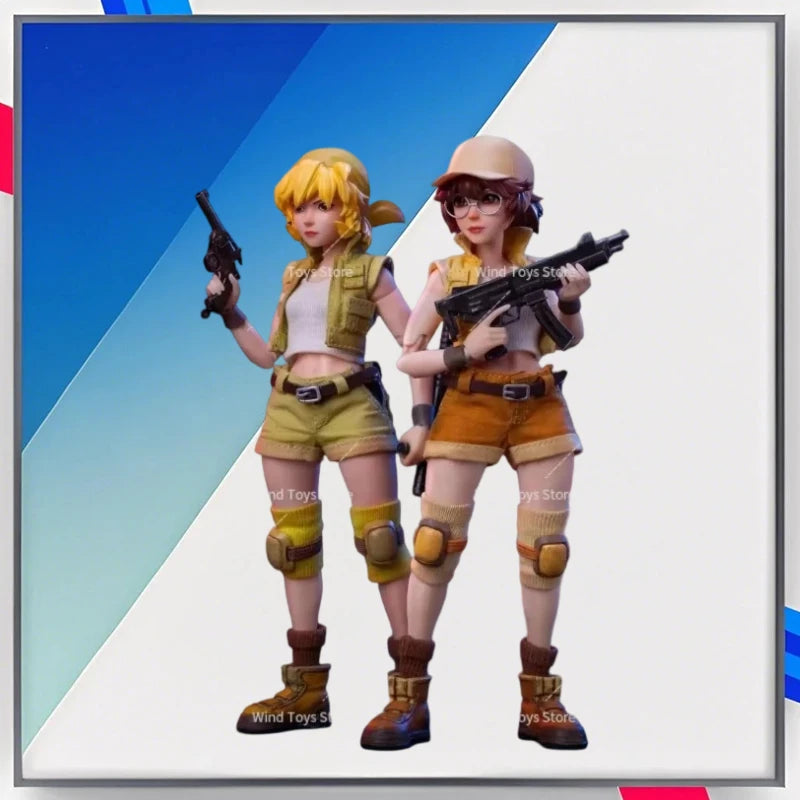 En Stock Original Snk Metal Slug Figura De Acción Juguete Fior Airi Sisters 1/12 Colección De Tela Regalo