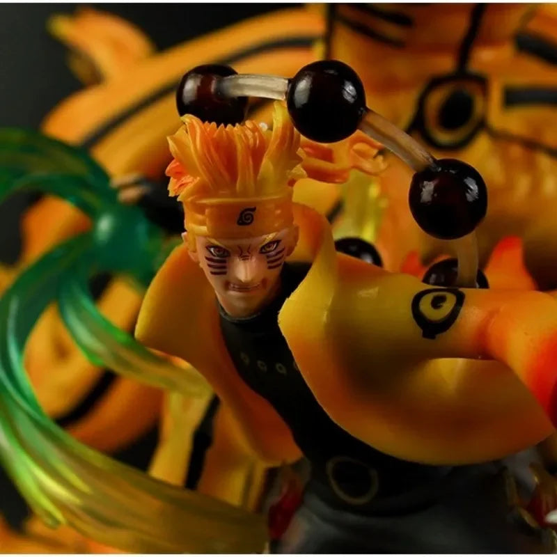 36cm Uzumaki Naruto Kyuubi NARUTO Animation Peripherals PVC Large Statue Ornaments Emit Light Model Cool Craft Toys Collections
