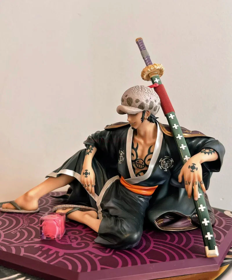 One Piece Trafalgar Law Figure Anime Sitting Kimono Action Figurine Pvc Model Decoration Statues Collect Toy Birthday Gift