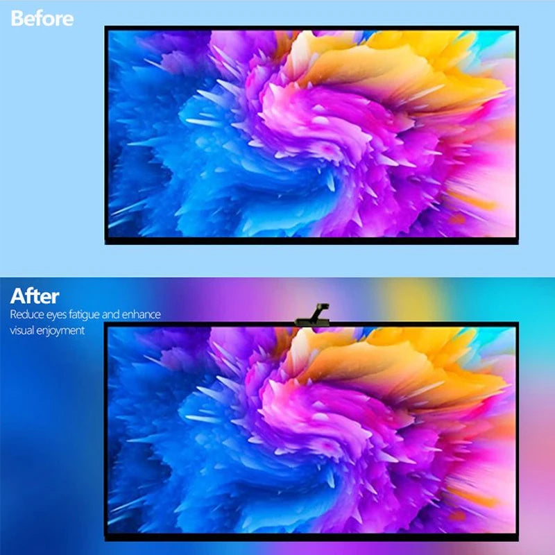 LED подсветка за компютър/телевизор RGBIC LED лента със сензор за избор на цвят, управление чрез приложение, синхронизиране на музика, интелигентна лампа за гейминг атмосфера.