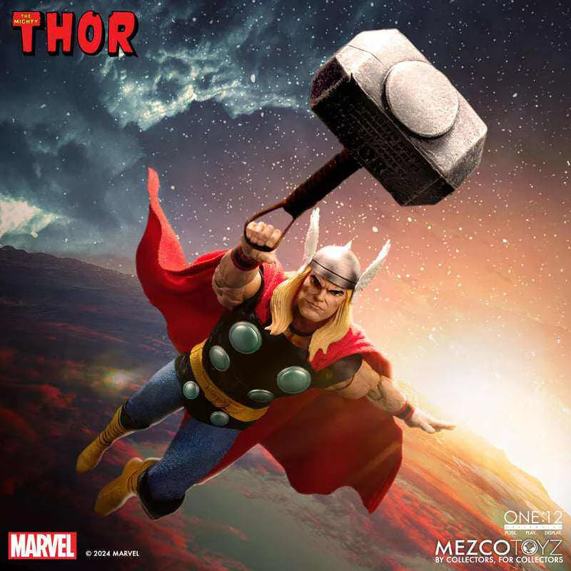[NEW in Stock] Genuine Mezco One: 12 Marvel Legends, Comic Version of Thor 6 Inch 1/12 Commoner Action Doll Model Toy Gifts