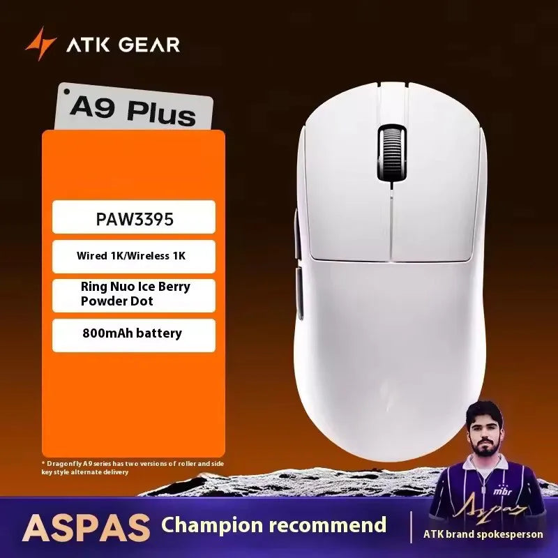 ATK Dragonfly A9 Series Wireless Mouse Tri Mode PAW3950 Nordic52840 8K 53g Lightweight Custom Laptop Gamer PC Gaming Mouse