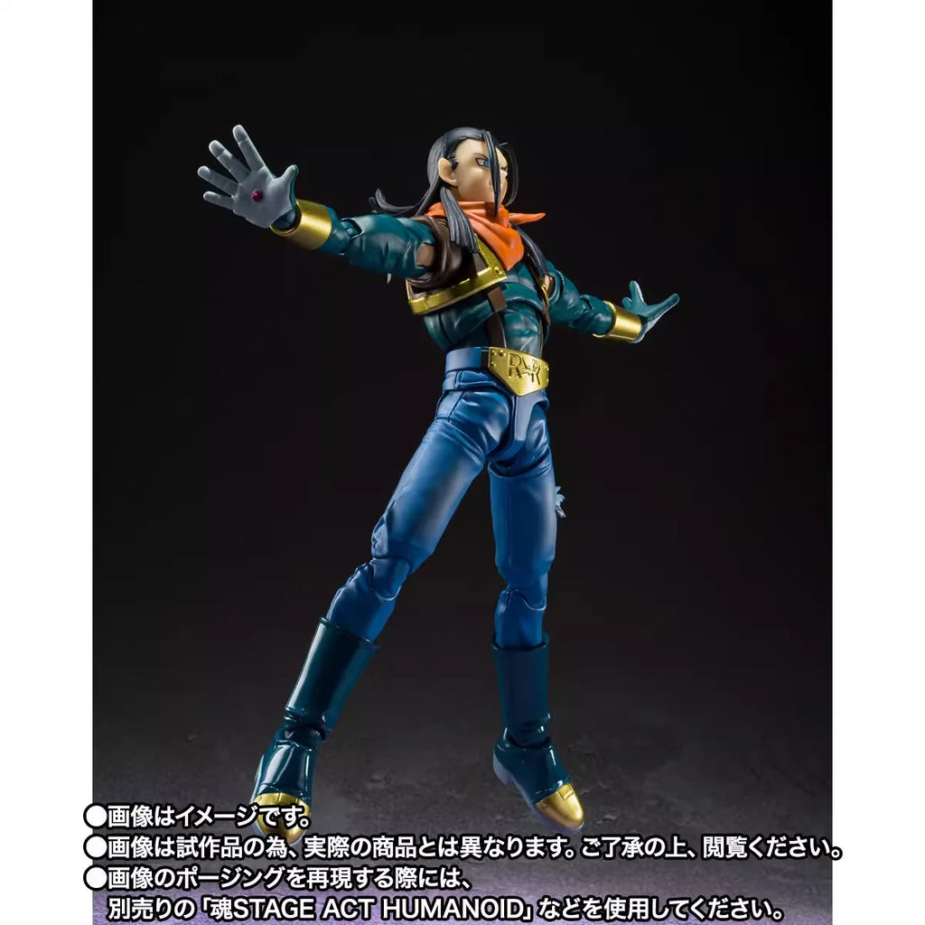 Original S.H.Figuarts Dragon Ball GT Super Android 17 Anime Figure Toy BANDAI Genuine PVC Model Collection Action Figurine Gift