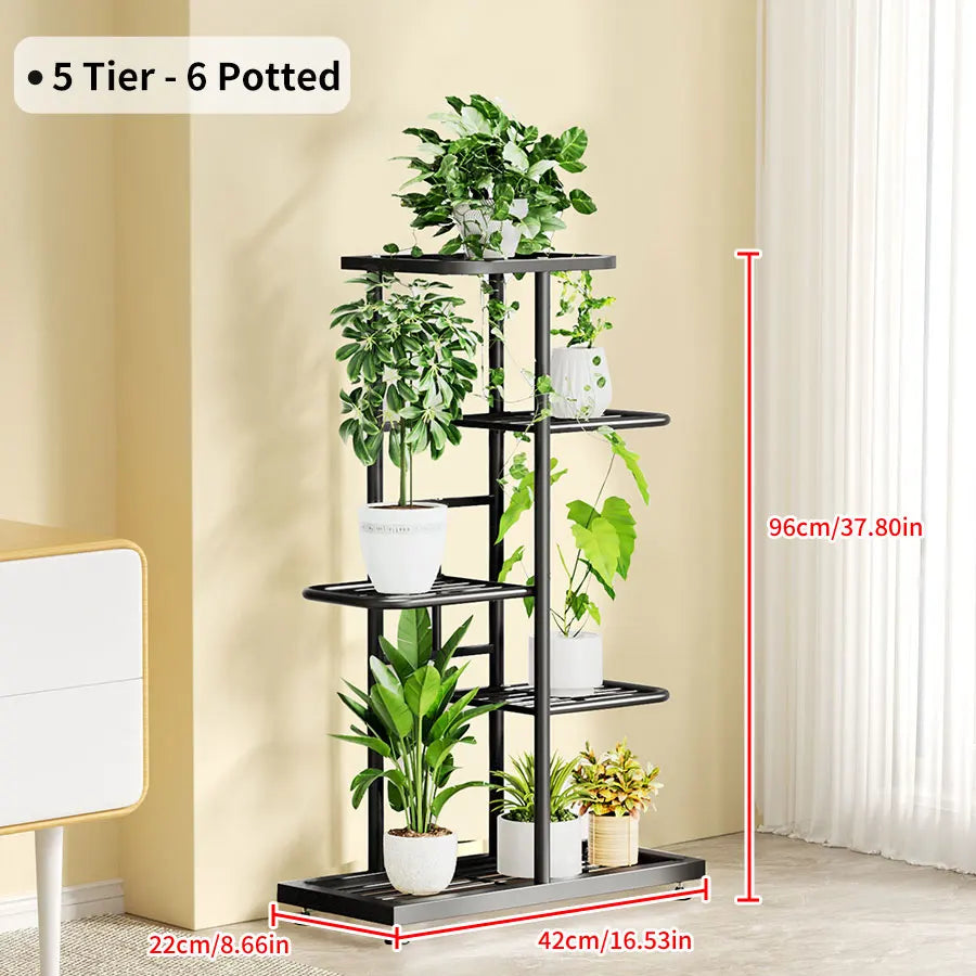 Flower Stand Rack Storage Shelf Iron Plant Holder Home Garden Flower Pot Organizer Living Room Balcony Storage Rack Shelves