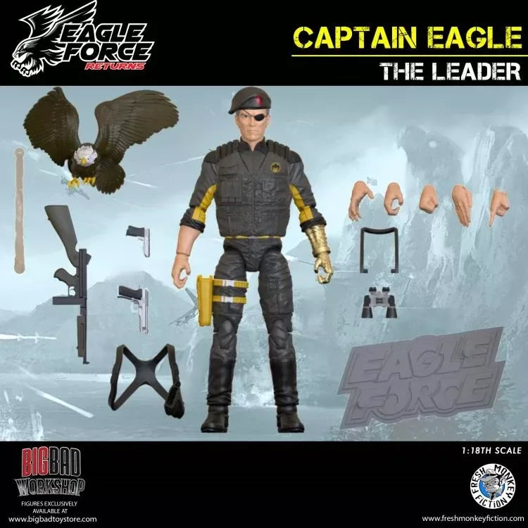 In Stock Fresh Monkey Fiction Eagle Force 4 Inch 1 18 Scale 2025 Fall Wave Action Figure Set Ninja Space Ape Captain Hunter