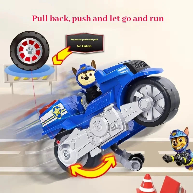 Hot Original Paw Patrol Pull-Back Motorcycle Toys Action Figures Paw Patrol Rescue Vehicle Set Kids Children Toys Birthday Gifts