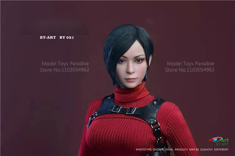 BY-ART BY-021  1/6 Scale Woman Soldier Ada Wong Clothes Set With Mobile Eye Head Carving Fit 12'' Action Figure Body