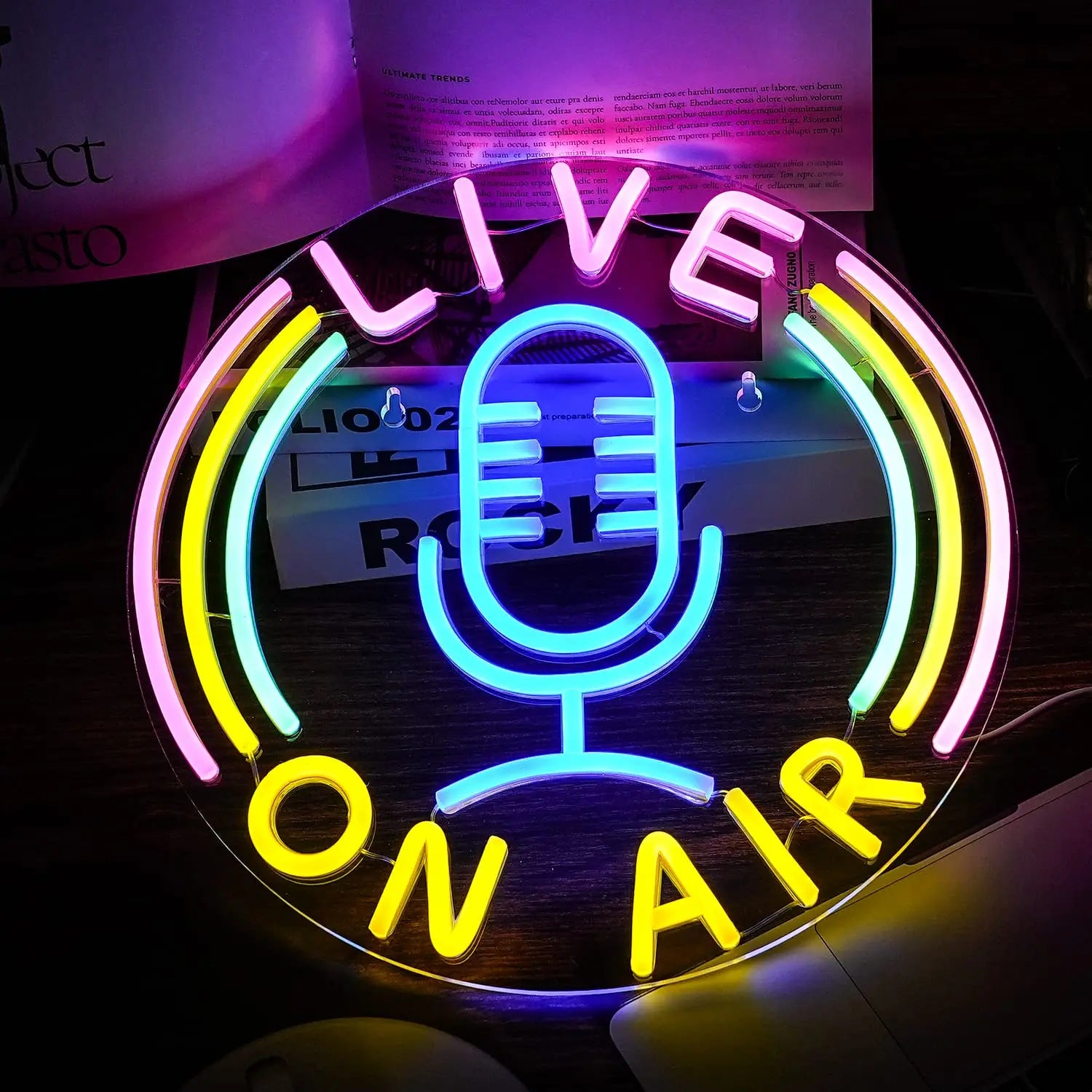 Live On Air Neon Sign Led Neon Signs Wall Decor Live On Air Lights Boys Room Game Room Decor Decor Studio Office Decoration Gift
