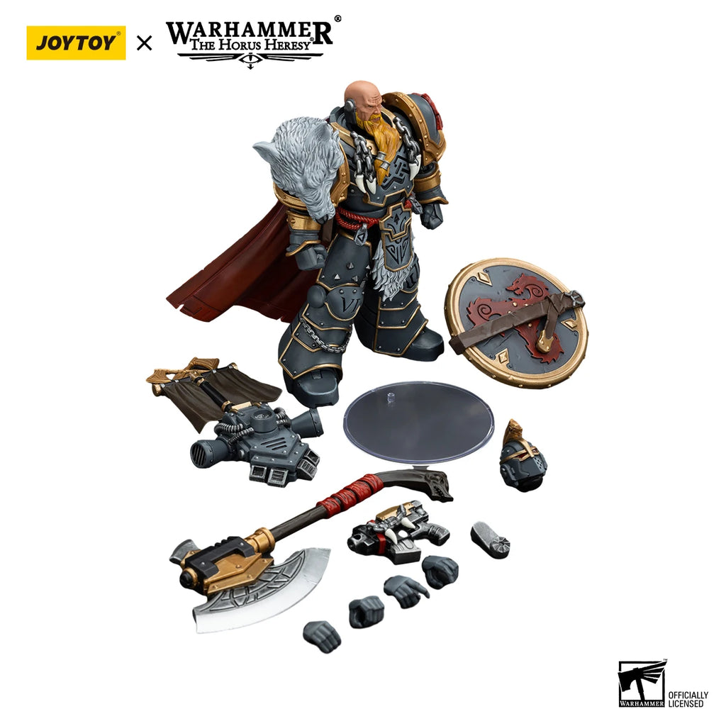 [IN STOCK] JOYTOY Warhammer 30K 1/18 Action Figure Space Wolves Legion Praetor with Power Axe and Combat Shield Model