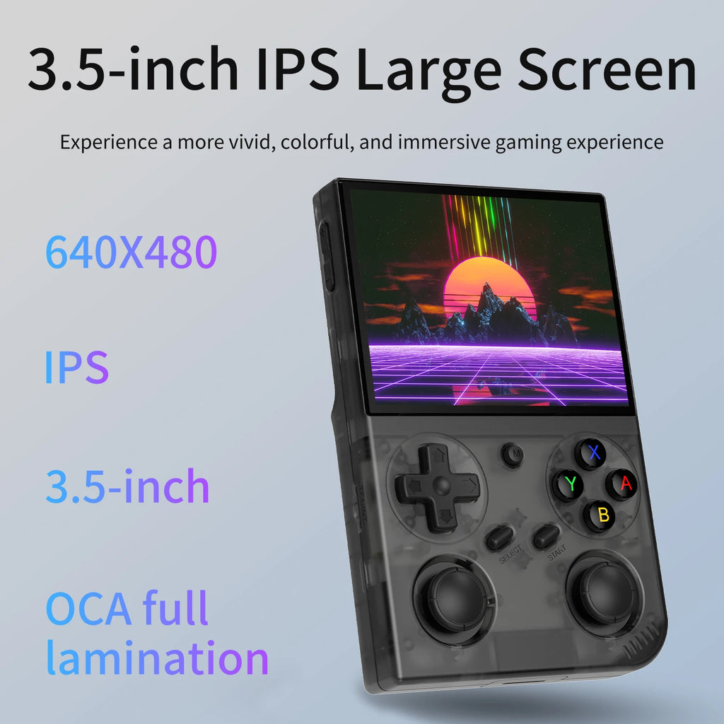 Retro Handheld Game Console Linux 64-bit System 3.5" IPS Screen RK3326 Portable Pocket Video Player 64GB 4000 Games