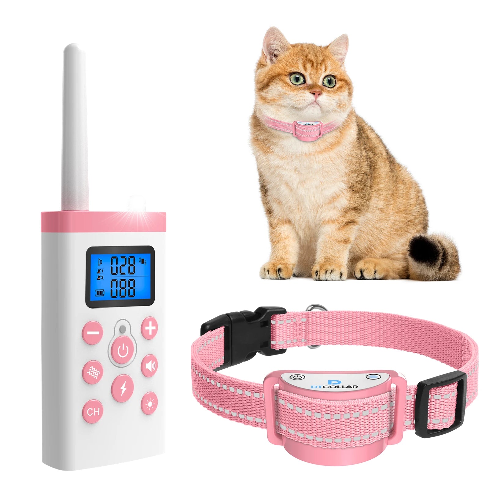 Katzen-Trainingshalsband, automatisches Anti-Bell- und Anti-Miau-System, Fernbedienung mit Piepton/Vibration/Schock, verstellbares, sicheres Halsband für Freigängerkatzen