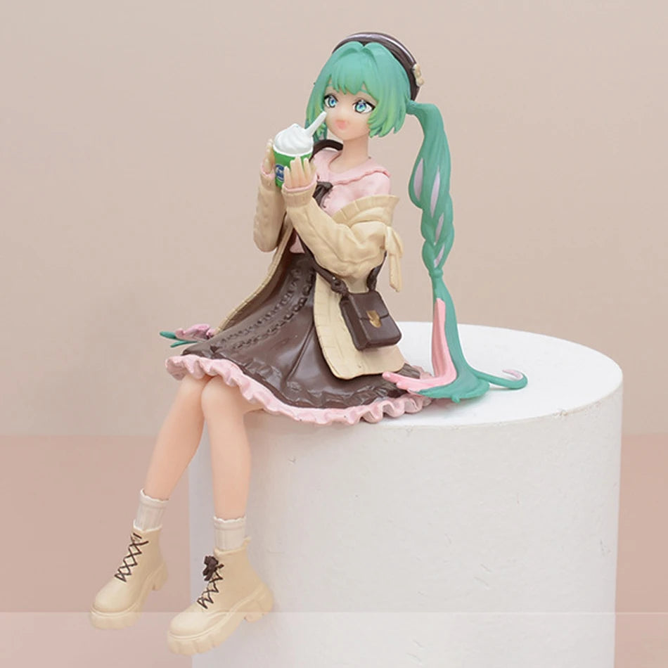 15cm Anime Figure Hatsune Miku Morning Glory Fairy Noodle Stopper Miku Action Figure PVC Collection Model Ornament Toys Gifts