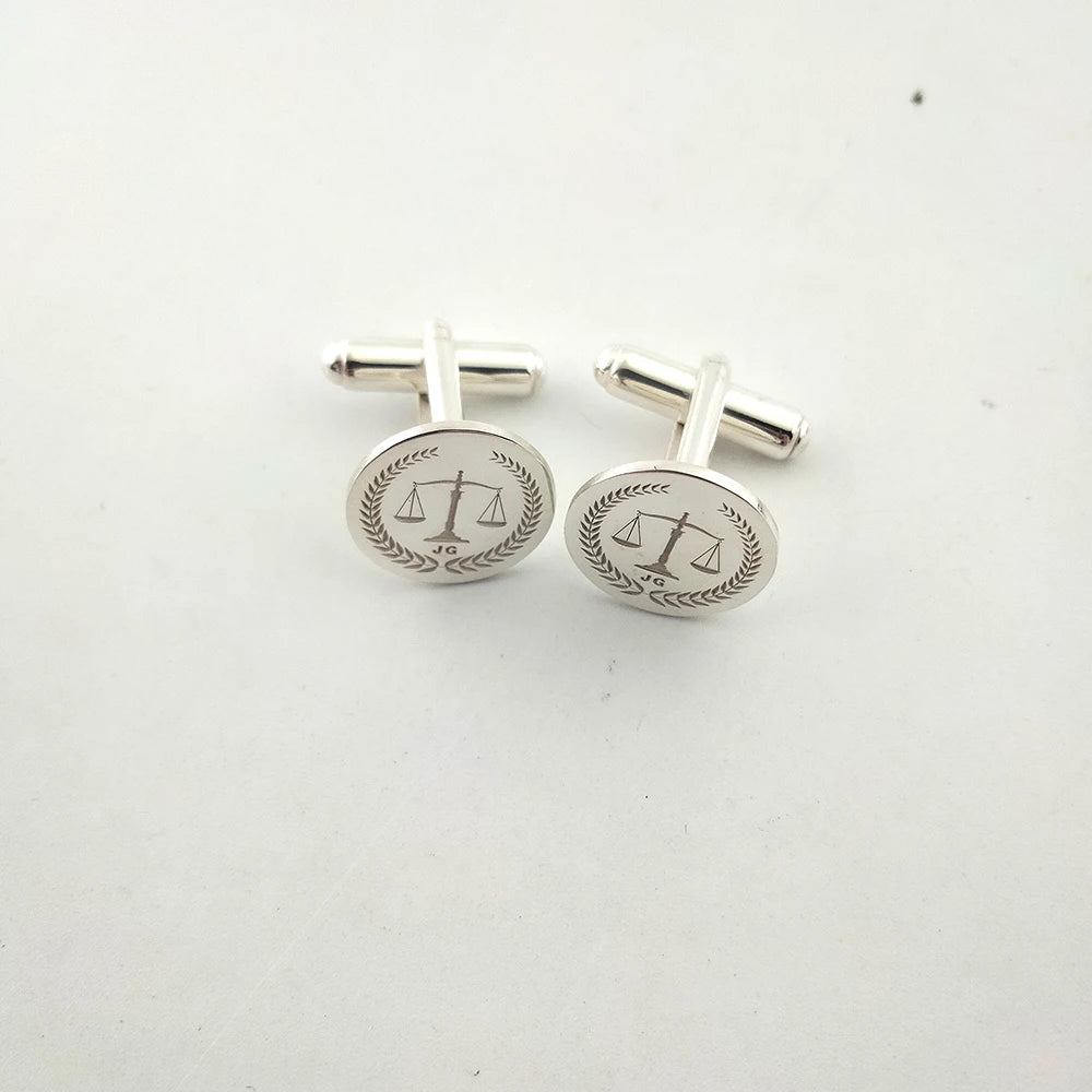 Gravur 925er Massivsilber Personalisierte Manschettenknöpfe für Männer Individuelle Manschettenknöpfe mit 2 Initialen Name Logo Jubiläumsgeschenke