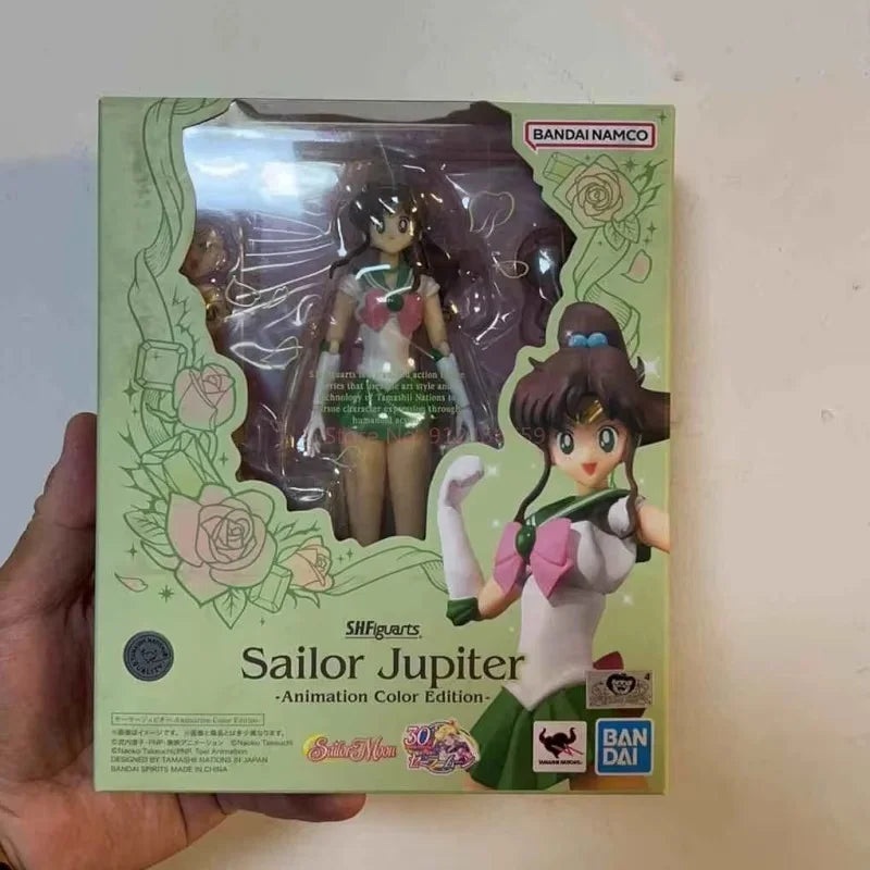 Bandai Original Shf Figuarts Sailor Moon Figure Sailor Star Healer Seiya Kou Action Figurine Anime Collection Model Pvc Toy