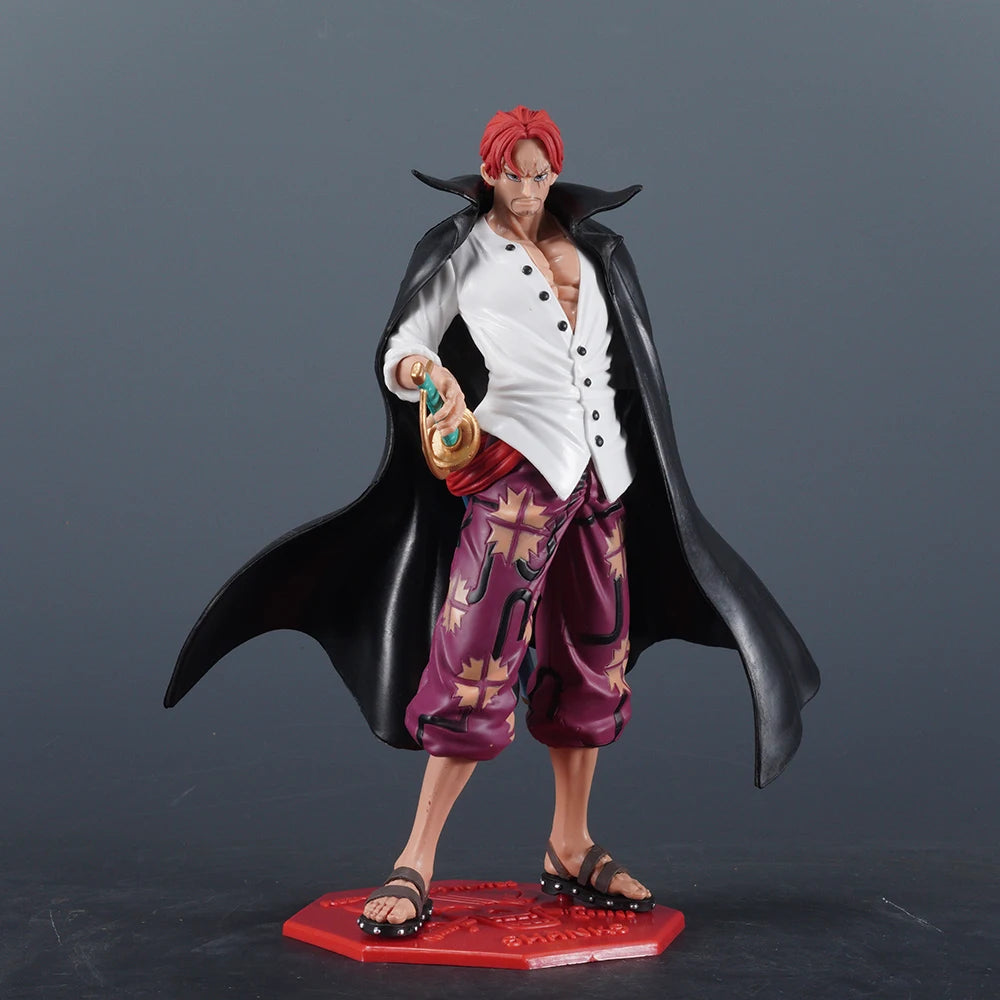 24.5cm Anime Figure One Piece Figure Shanks Figure Luffy PVC Statue Collectible Model Toys Gifts