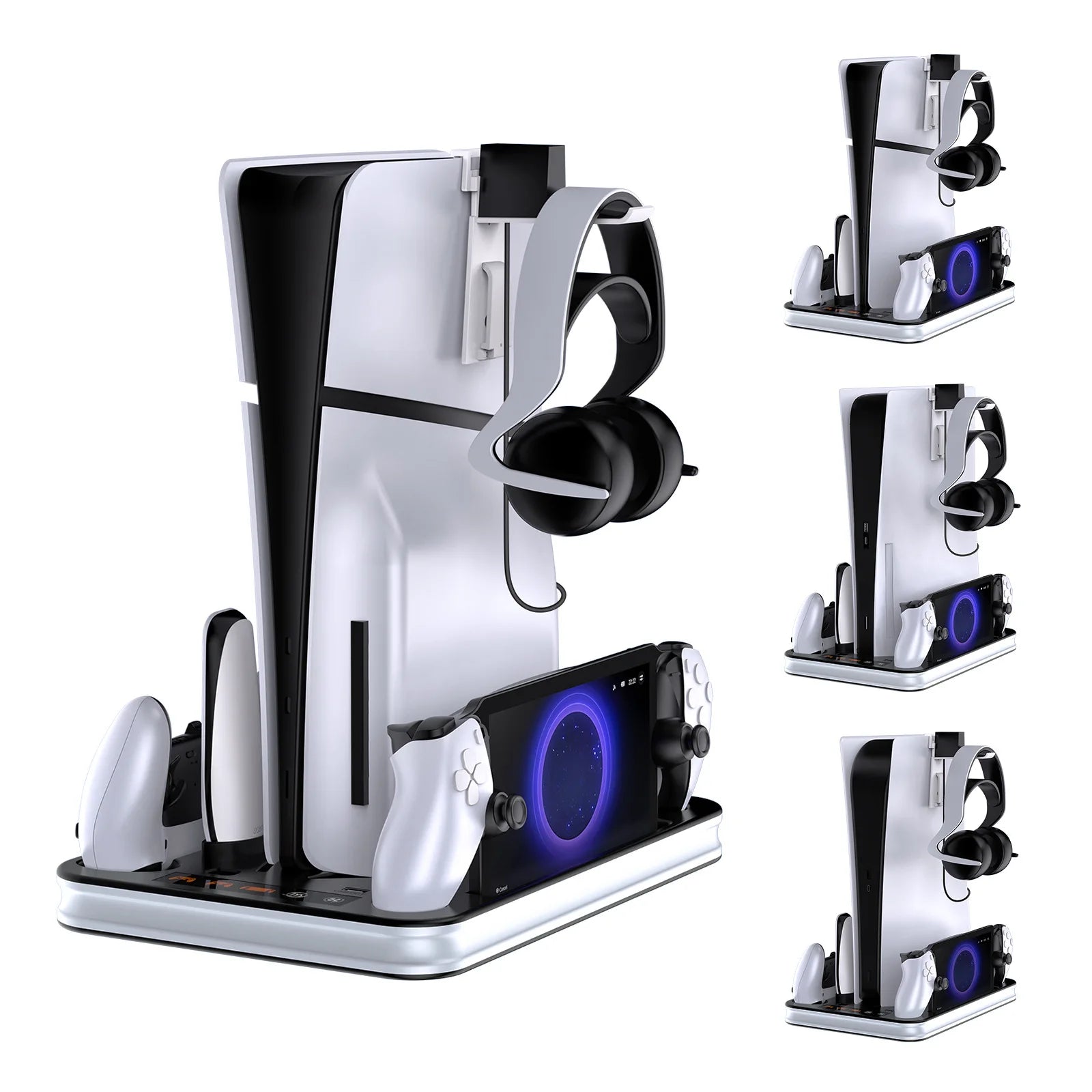 Charging Dock for PS 5 PortalPS5 Controller Charger Base and PS5/PS5 Slim Stand with Cooling Station for PS5 Console 2 Edition