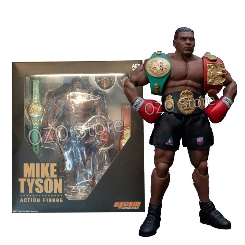 ST Boxer Champion Ali Tyson Action Figure King of Fighters Gold Belt Collection PVC Movable Figurine Ornaments Model Toys 18CM