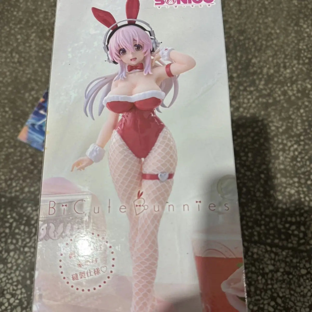 Original Furyu Bicute Bunnies Soniconi Super Sonico Pearl White Ver. Kawaii Action Figure Anime Pvc Model Collectible Gifts Toys