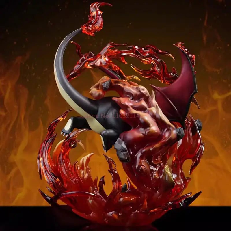 Anime Pokemon Charizard Figures 21cm Black Charizard Action Statue Collect Desktop Decoration Collection Toy Customized Gifts