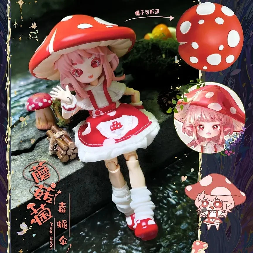 Original 1/12 Bjd Blind Box Mushroom Fungus Series Joint Movable Exquisite Desktop Action Figure Collectible Gifts Pre-Sale