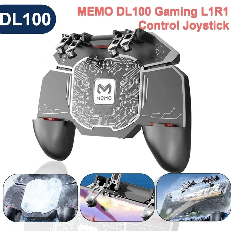 MEMO NEW DL100 Mobile Phone 6 Fingers Gamepad Joysticks Controller Semiconductor Radiator for IPhone Android Gaming Accessories