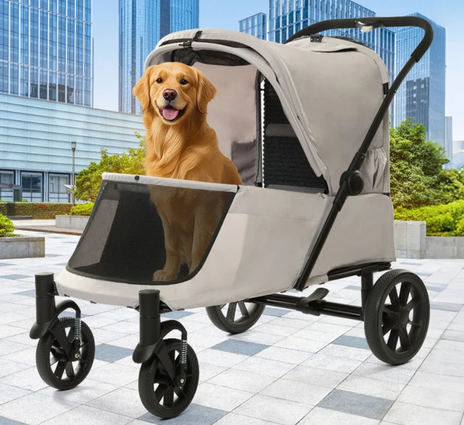 Pet Stroller Large Medium-sized Pet Carts Large Space Dog Carts Multiple Elderly Disabled Cat Pet Carts With Slope