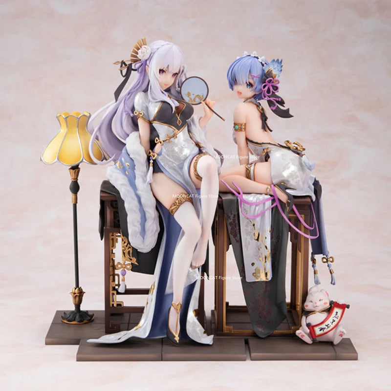Re Life A Different World From Zero Anime Figur Emilia Rem Kawaii Süße Lolita Figur PVC Sammlung Statue Modell Decora Geschenk