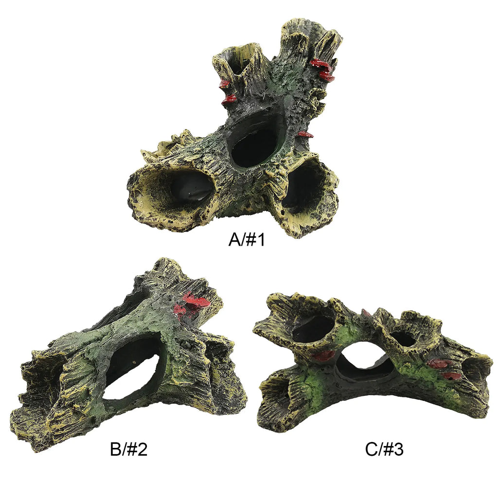 Artificial Landscape Ornament Multifunction Resin Fish Hiding Cave Non-toxic Aquarium Dead Wood Decoration for Fish Tank Decor