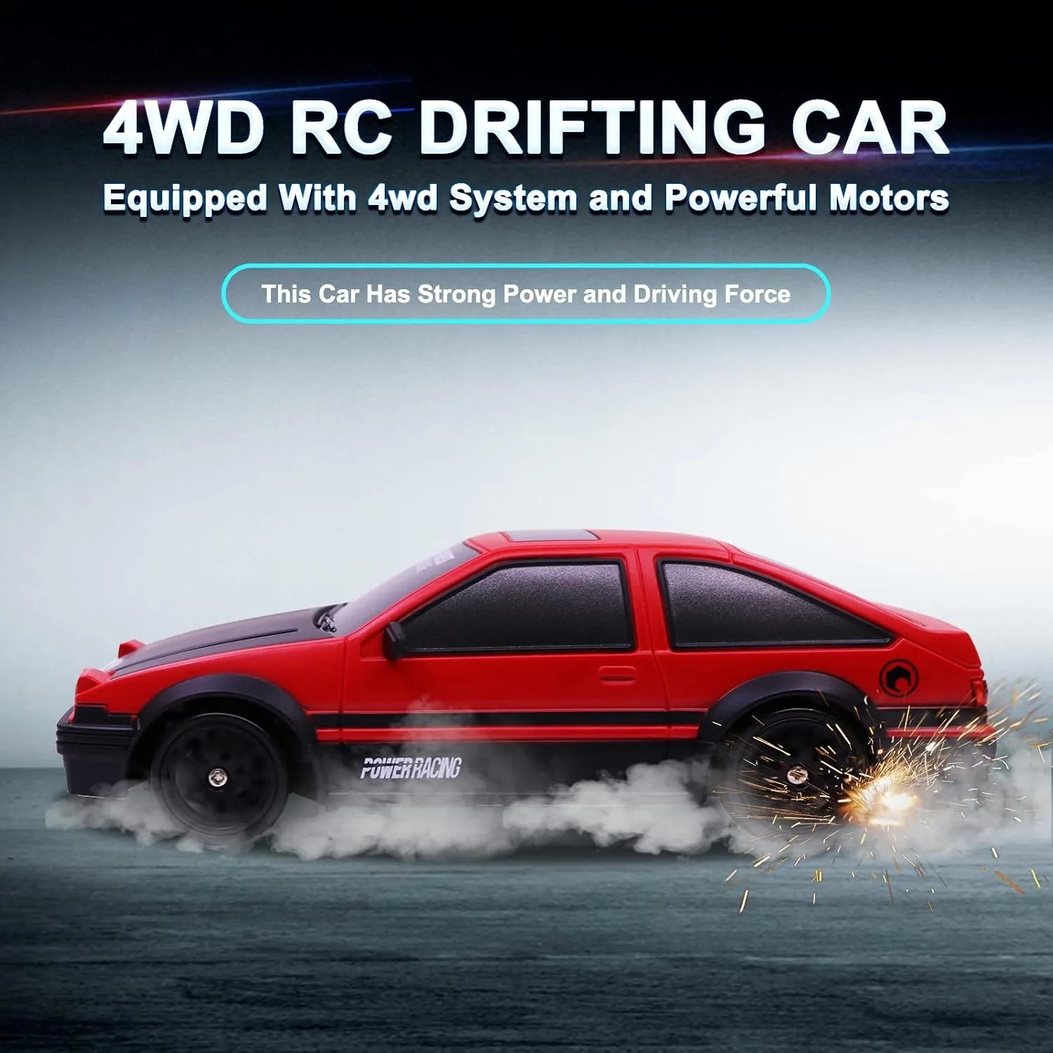 Remote Control Toy Car RC Drift 2.4GHz 1:24 Scale 15KM/H High Speed Model Vehicle LED Lights Drifting Tire Racing Toy for Gift
