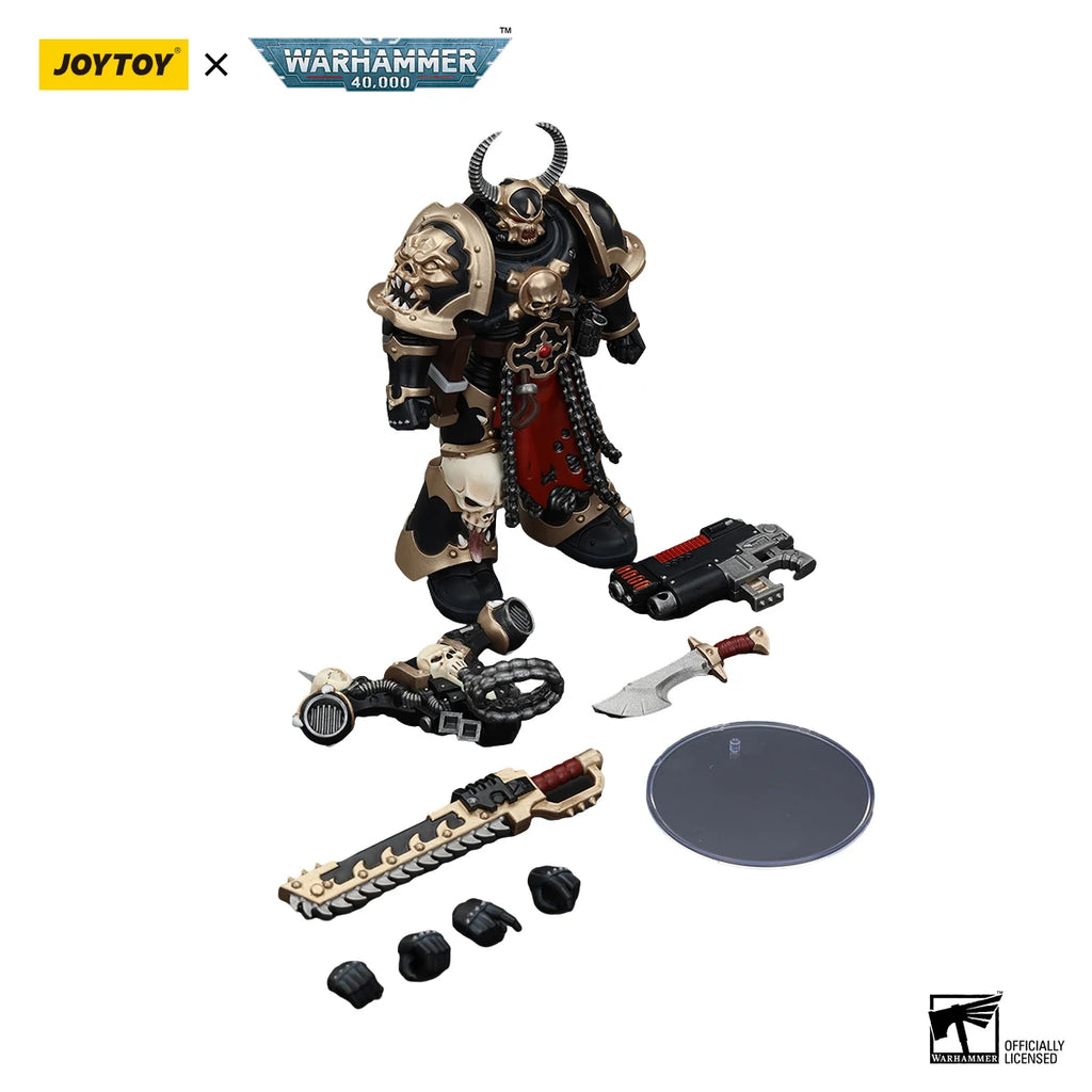 JOYTOY Warhammer 40K 1/18 Action Figure Chaos Space Marines Black Legion Chosen with Lightning Claws Collectible Model Toy Gift