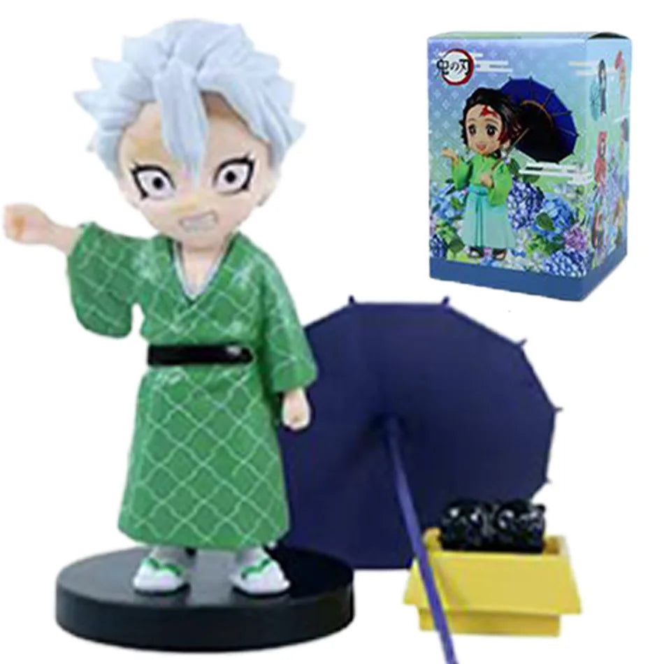 Demon Slayer Tanjiro Kamado Nezuko Anime Cartoon Figure Blind Box Creative Personalized Statue Model Ornament Surprise Gifts Box