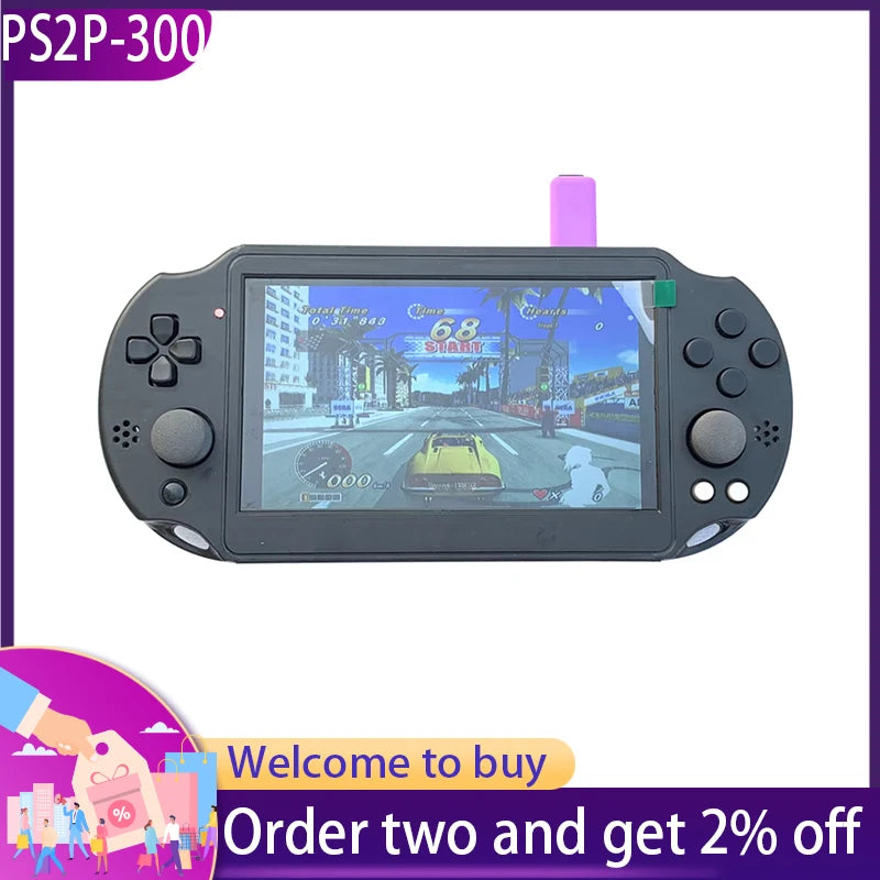 Original PS2P-300 portable arcade player collector's edition 7-inch IPS screen P/S2 game console modified from P/S2 motherboard