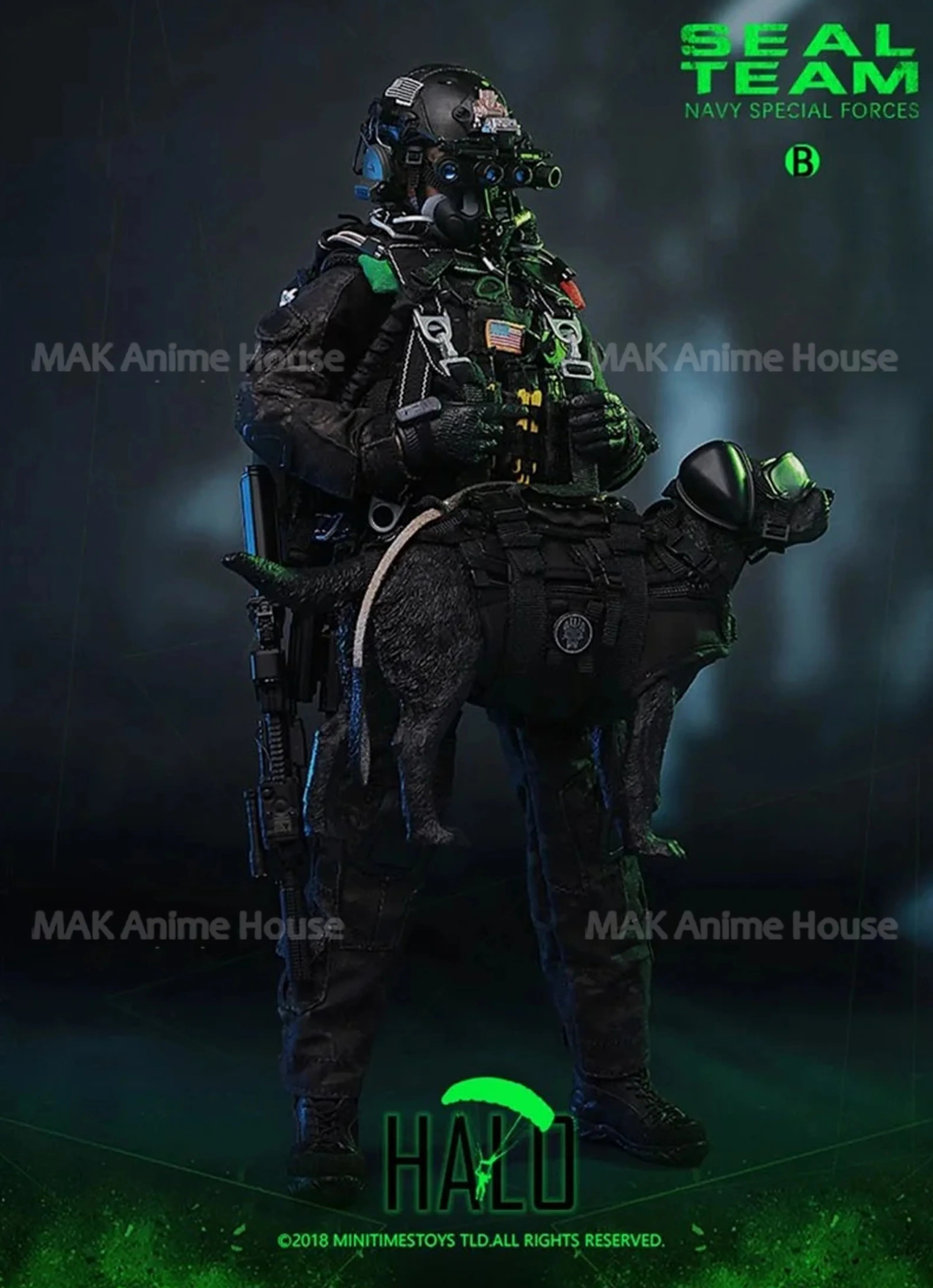 mini times toys M013 1/6 US SEAL Team Navy Special Forces Halo Soldier Figure with Dog Full Set Toy 12'' Male Action Figurine
