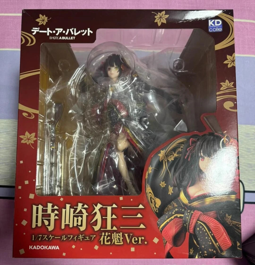 100% Original:DATE A LIVE Tokisaki Kurumi Sakuran 23.8cm PVC Kimono beauties Anime Figure Model Toys Figure Collection Doll Gift