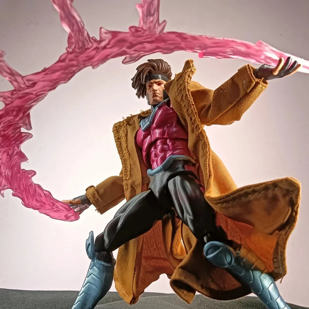 Ct Toys Marvel X-Men Gambit Action Figure By Ct Toys Mafex 131 Poseable Collectible Model With Removable Cape Staff For Display