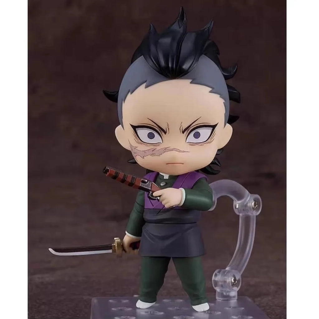 Demon Slayer Shinazugawa Genya Q Edition Action Figure Movable Face Change Clay Man Garage Kit Collectible Toy for Fans