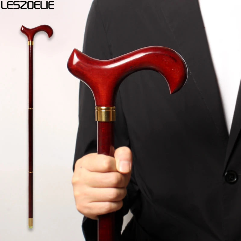 97 cm roter Holzgriff 3-teiliger Gehstock Herren Abnehmbarer Gehstock aus deutschem Buchenholz Damenmode-Gehstöcke