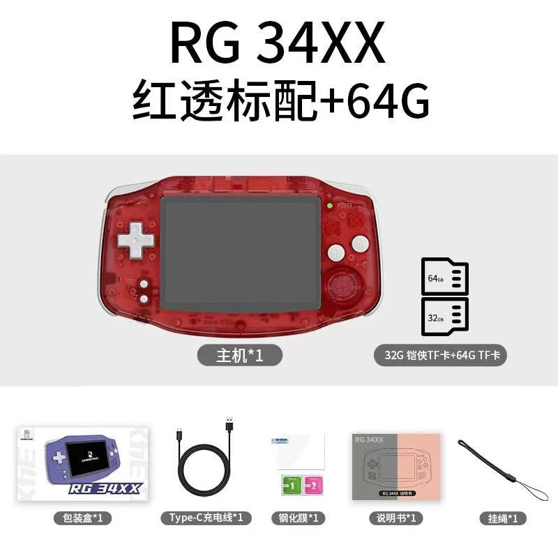 Anbernic Rg 34xx Portable Retro Handheld Console 3.4-Inch Ips Full View Gba Nostalgic
