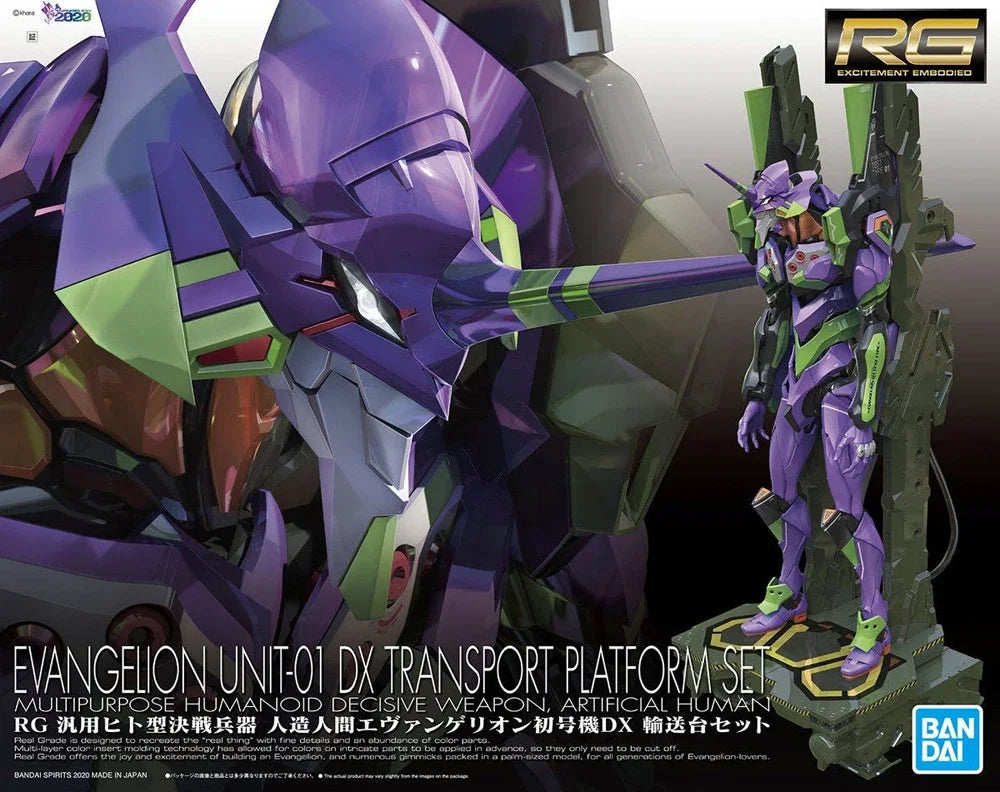 Original Genuine RG EVANGELION UNIT-00 -01 -02 -03 -04 -06 -08 Bandai Anime Model Toys Action Figure Gifts Collectible Ornaments
