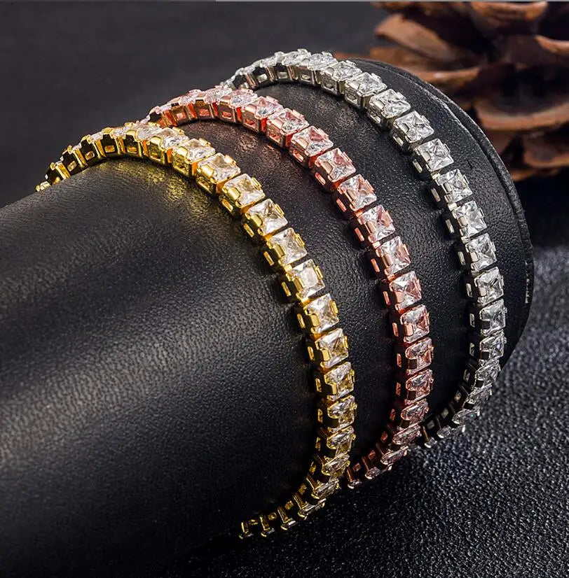 Massives 18K 14K Gold Moissanite Tennisarmband für Damen D VVS1 rundes 925 Sterling Silber Luxusarmband zur Verlobung