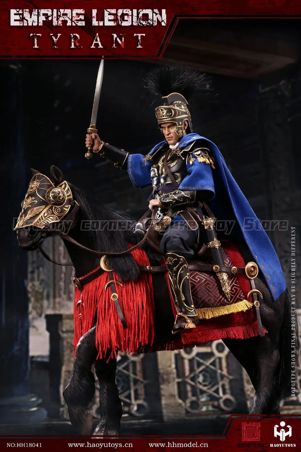 【In Stock】Original HHmodel HaoYuTOYS HH18041 Imperial Legion Tyrant Black Gold Man and Horse Set Edition 1/6 Action Figure Toy
