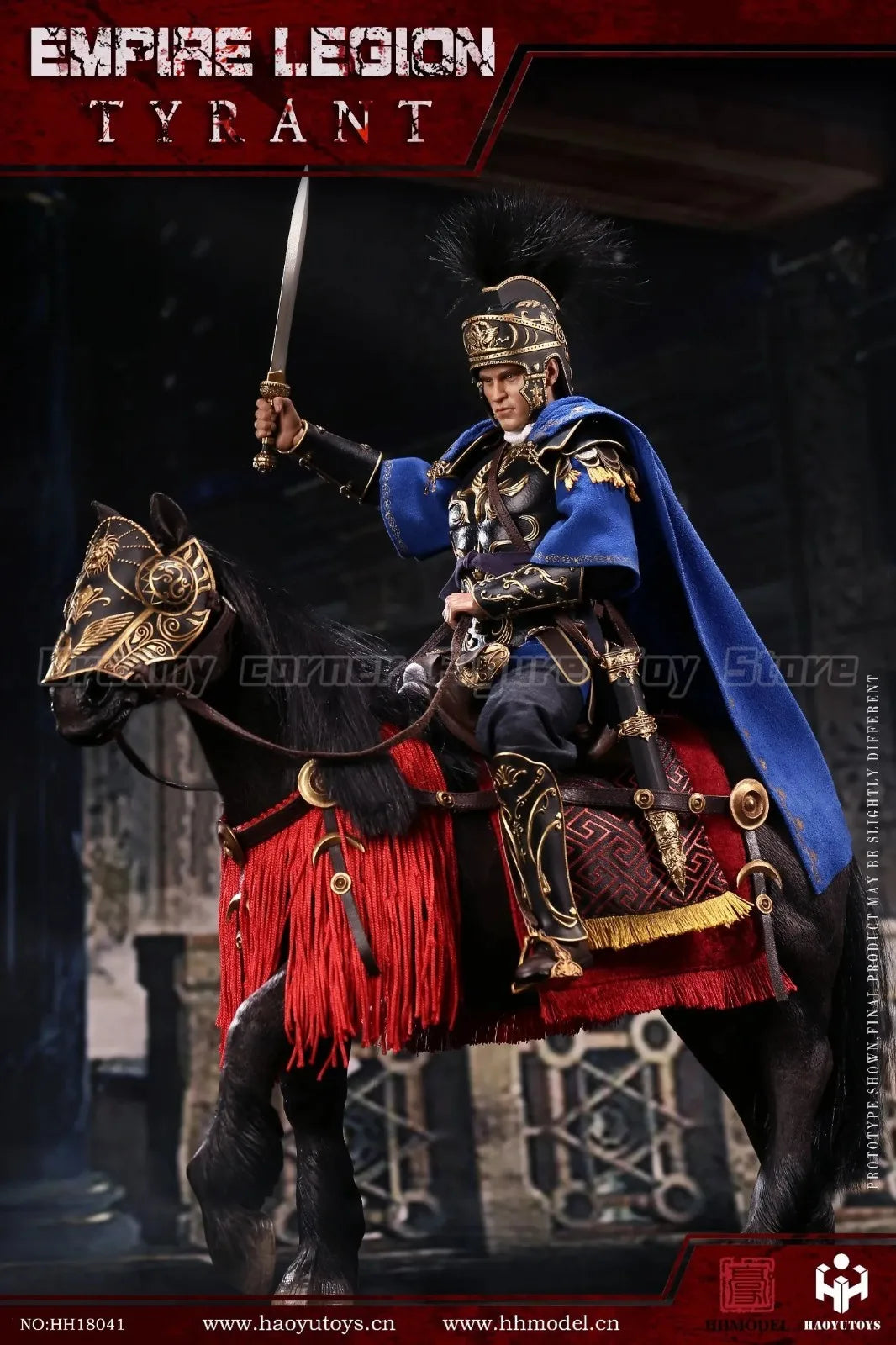 【In Stock】Original HHmodel HaoYuTOYS HH18041 Imperial Legion Tyrant Black Gold Man and Horse Set Edition 1/6 Action Figure Toy