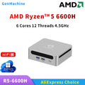 GenMachine Ryzen 5 6600H Diy Gaming Computer Mini PC 3.3GHz-4.5GHz TDP 45W Windows 11 LPDDR5 16G 6400Mhz WIFI6 Gaming Pc