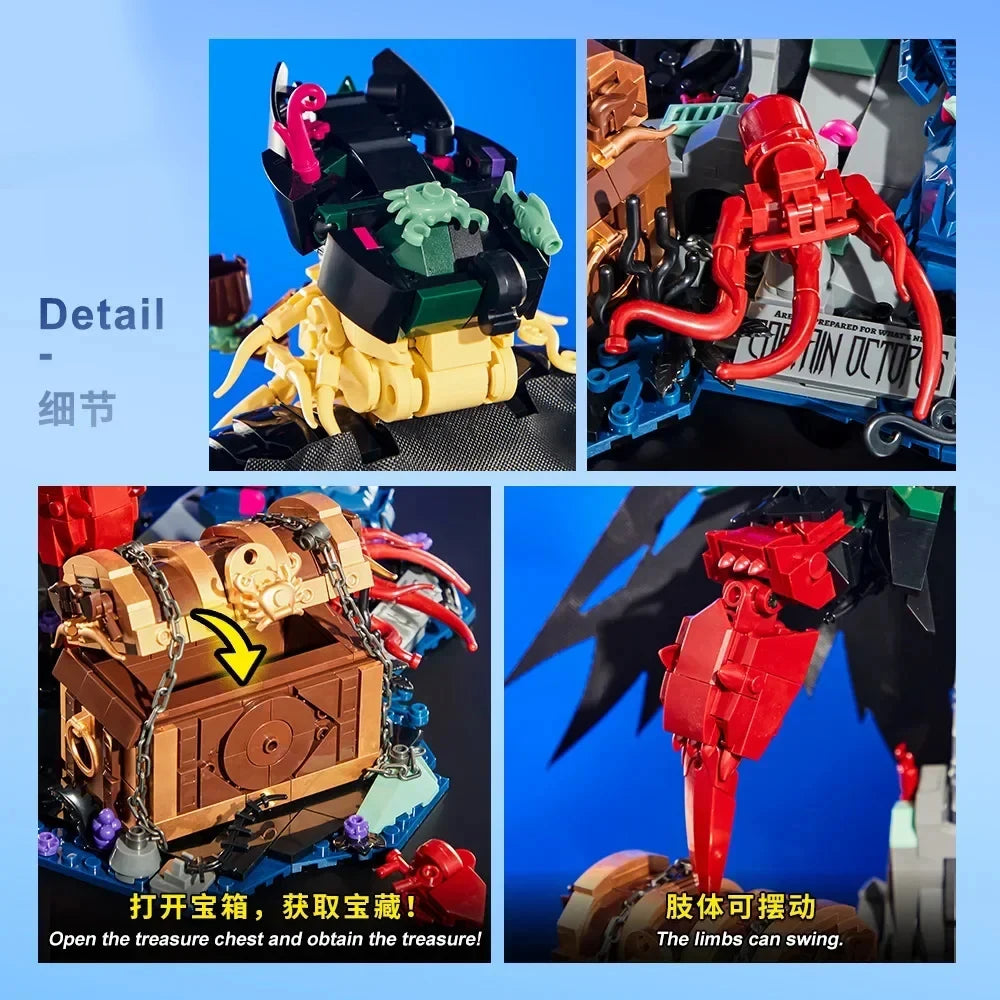 1705Pcs MOC Creativity Pirate Captain Character Building Blocks Bricks Assembling Model Toys for Boys Kids Christmas Gifts Sets