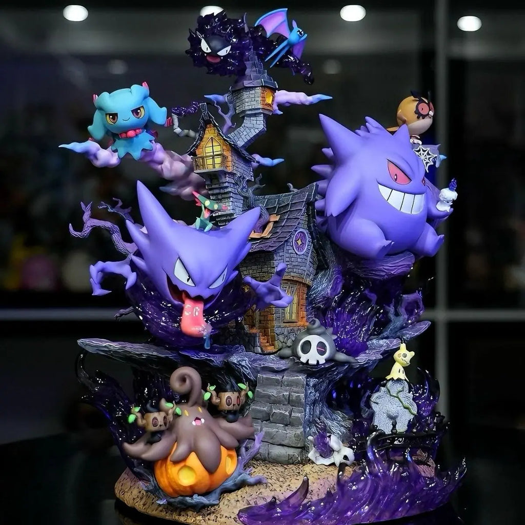Pokémon Ghost type Gengar anime  Family Evil Collection MPumpkin ode Table setup Favorite PVC Festival Halloween toys Gift