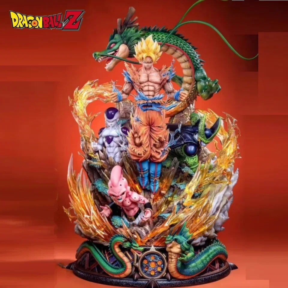Son Goku Figur Dragon Ball Z Frieza Shenron Anime Figuren 23cm Super Saiyajin Statue PVC Schreibtisch Ornament Modell Weihnachtsgeschenke Spielzeug